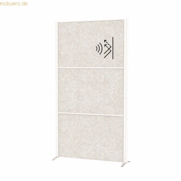 Abbildung von MAUL Trennwand Akustik MAULconnecto Uplight mit LED Licht Leiste 180x100cm Raumteiler für Büro und Schreibtisch Freistehender Raumtrenner Standfüßen Ideal als Sichtschutz Schallschutz