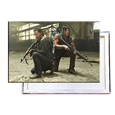 Abbildung von Unified Distribution The Walking Dead Rick Grimes &amp; Daryl Dixon 120x80 cm Bilder Kunstdrucke fertig auf Leinwand aufgespannt und in erstklassiger Druckqualität