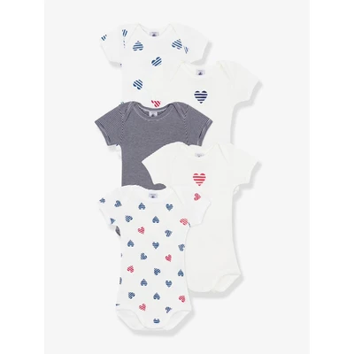 Abbildung von Petit Bateau BÉBÉ Unisex 5 PACK Body für Kinder, Größe: 60, Marshmallow/smoking/medieval