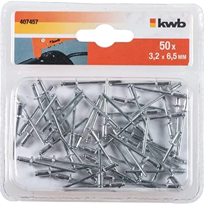 Abbildung von kwb 407482, Rohrförmige Niete, Aluminium, Edelstahl, Zink, 4,8 mm, 12 mm
