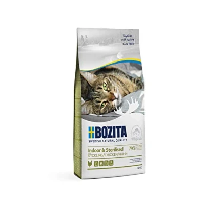 Abbildung von BOZITA Indoor &amp; Sterilised Hühnchen Trockenfutter für erwachsene hauptsächlich drinnen lebende Katzen, 10 kg