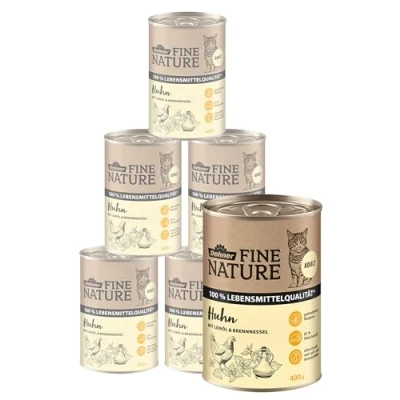 Abbildung von Dehner Fine Nature Katzenfutter, Nassfutter getreidefrei, für ausgewachsene Katzen, Huhn, 6 x 400 g Dose (2.4 kg)