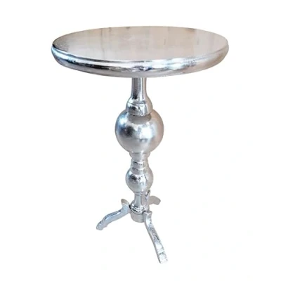 Abbildung von Couchtisch Modern, Wohnzimmertisch Sofatisch Beistelltisch Tisch aus Metall, Aluminium Rund Silber Luxus 66 cm