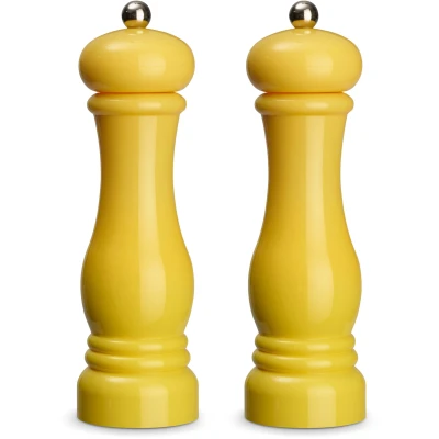 Abbildung von Echtwerk 2 teiliges Gewürzmühlen Set, Salz und Pfeffermühle aus hochwertigem ABS Kunststoff, Keramikmahlwerk, Manuelle Mühle, Ideal für Gewürze wie Pfeffer, Chili, Gelb, 21 cm