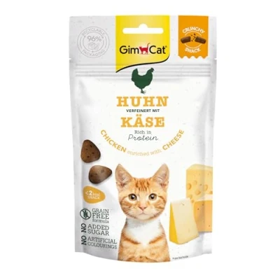 Abbildung von GimCat Crunchy Snacks Huhn mit Käse Knuspriges und proteinreiches Katzenleckerli 1 Beutel (1 x 50 g)