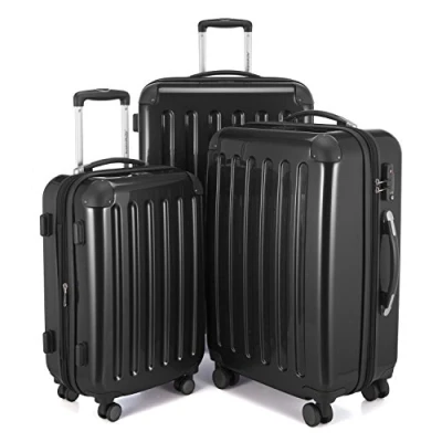 Abbildung von HAUPTSTADTKOFFER Alex 3er Kofferset, TSA, Trolley Set, Rollkoffer, Reisekoffer, (S, M &amp; L), Schwarz