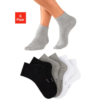 Abbildung von Bench. Kurzsocken, (Packung, 6 Paar), mit eingestricktem Markenlogo im Bündchen