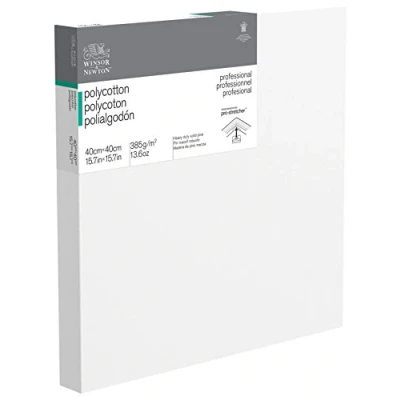 Abbildung von Winsor &amp; Newton 6206054 Professional Keilrahmen Deep Edge aus Baumwollmischgewebe, 385 g/m², 3 fach grundiert, mittlere Körnung, ideal für die Ölfarben und Acrylfarben 40x40cm