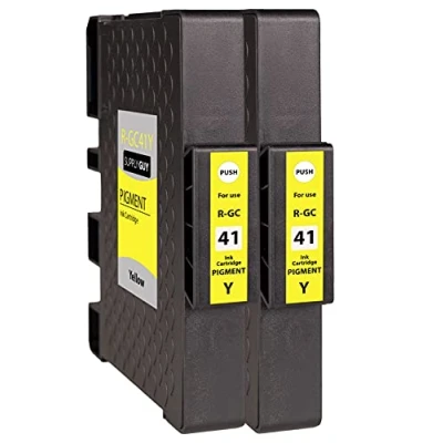 Abbildung von Supply Guy 2 Druckerpatronen kompatibel mit Ricoh GC 41 Y Gelb für Aficio SG2100n SG3100Series SG3100snw SG3110dn SG3110dnw SG3110n SG3110 Series sfnw SG3120Bsf