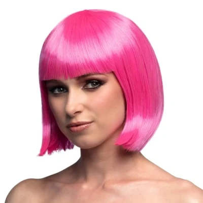 Abbildung von Boland Kostüm Perücke Pagenschnitt rosa für Fasching