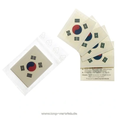 Abbildung von 10 x Südkorea tattoo Fan Fahnen Set WM 2018 South Korea temporary Flag (10)