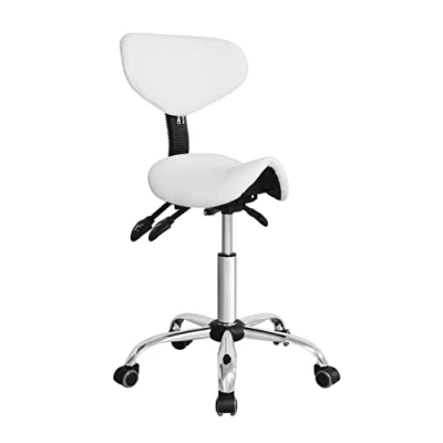 Abbildung von VDD Sattelhocker ergonomisch Barbierhocker Tabouret höhenverstellbar Rückenlehne kippbar und