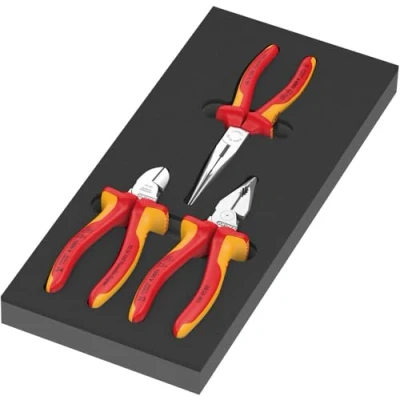 Abbildung von Wera 9784 Schaumstoffeinlage KNIPEX Zangen Set VDE 1 3 teilig schwarz/grau für (05150184001)