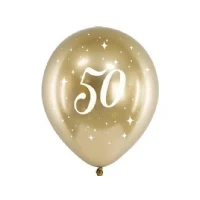 Abbildung von PartyDeco Glossy Luftballons 30cm, 50, gold Einheitsgröße