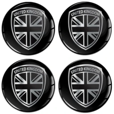 Abbildung von Biomar Labs 4 x 45mm 3D Silikon Aufkleber Für Radkappen Nabenkappen Radnabendeckel Rad Nabendeckel UK Flagge Fahne V 2