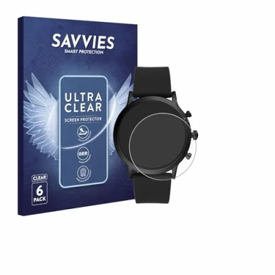 Abbildung von Savvies 6 Stück Schutzfolie für Fossil The Carlyle HR (5.Gen) Displayschutz Folie Ultra Transparent