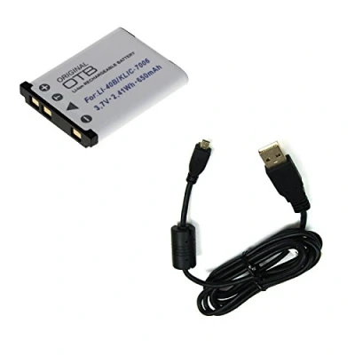 Abbildung von bg akku24 Akku und Ladekabel, Datenkabel, USB Kabel für Casio Exilim QV R200, R300, EX ZS5, ZS6, ZS100, ZS150, ZS200, Z28, N1, N2, N5, N10, N20, N50, H50, JE10 EMC 5 / 5U NP 80 82