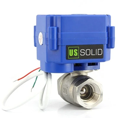 Abbildung von U.S. Solid 3/4&quot; Motorkugelhahn 2 Wege DN20 Edelstahl Elektrische Zonenventil, 9 24V AC/DC, Drähte, Automatische Rückkehr NC, Standardport