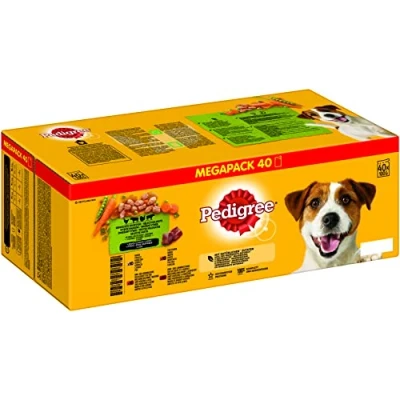 Abbildung von Pedigree Gemischte Selektion in Sauce Hundenassfutter im Portionsbeutel Hundefutter mit Huhn Rind Truthahn &amp; Lamm Großpackung (40 x 100g)