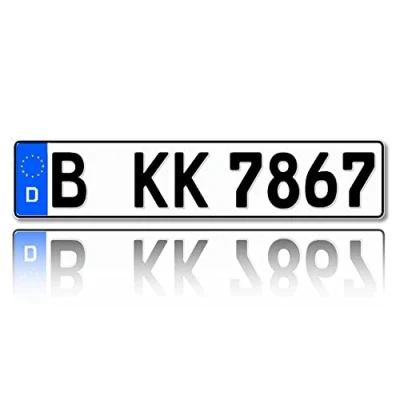 Abbildung von 1 Fahrradträger Kennzeichen DIN zertfiziert für Deutschland (520x110 mm)