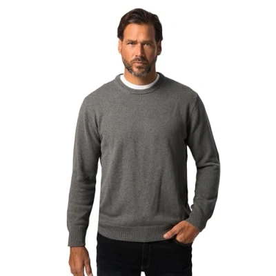 Abbildung von JP 1880 Herren Rundhals Pullover, Grau Melange, 3XL EU