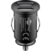 Abbildung von Goobay Dual USB Auto Ladegerät Kfz Adapter Zigarettenanzünder Stecker zu Typ A, kompakte Bauform / 2 fach Port lädt Geräte gleichzeitig