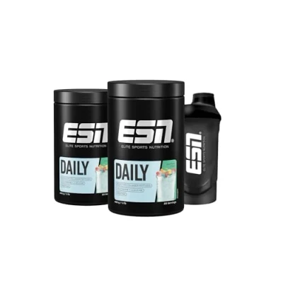 Abbildung von ESN Daily, Sour Power, 2 x 480 g + Gratis Shaker, mit Glutamin, Creatin, Collagen &amp; L Leucin für deine Bänder, Gelenke, Sehnen und Knorpel made in Germany