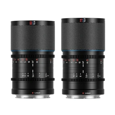 Abbildung von SIRUI Saturn 50mm 75mm Objektiv Set T2.9 1.6X Vollformat Kohlefaser anamorphes Objektiv, Cine weniger als 500 g (Blaue Fackel, L Mount)