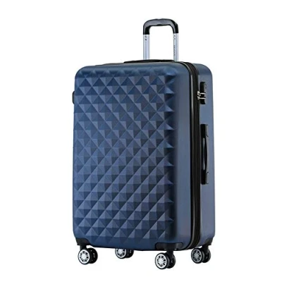 Abbildung von BEIBYE Zwillingsrollen 2066 Hartschale Trolley Koffer Reisekoffer Gepäck M L XL Set (Dunkelblau, L)