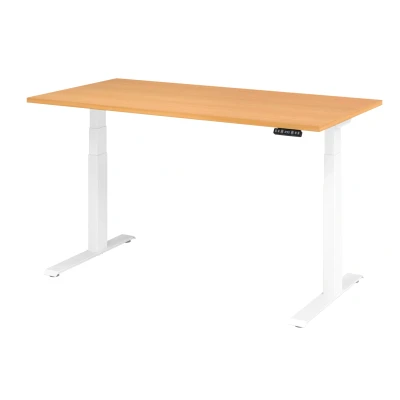 Abbildung von Hammerbacher Schreibtisch XDKB16 Buche/Weiß