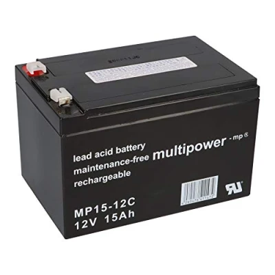 Abbildung von Multipower Blei Akku MP15 12C Pb 12V 15Ah zyklenfest, Faston 6,3, Bleiakku, AGM 12Ah 13Ah 14Ah 16Ah