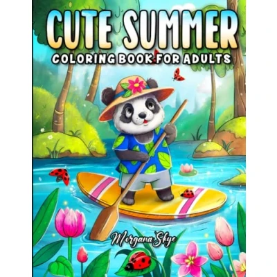 Abbildung von Cute Summer: A Coloring Book for Adults Featuring Easy and Relaxing Summer Scenes with Animals, Beautiful Flowers, Delicious Treats More!