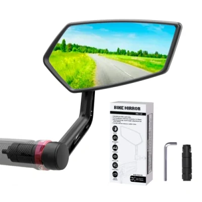 Abbildung von RBRL Fahrradspiegel Drehbar HD Sicherheit Konvex Bar End Kratzfest Weitwinkel Bruchsicher Fahrrad Seitenspiegel für Elektrofahrräder Universal (Rechts)