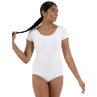 Abbildung von Capezio Klassischer Damen Tanzanzug, kurzärmelig Weiß X Large