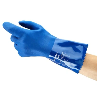 Abbildung von Ansell Alphatec 23 200 Arbeitshandschuhe aus PVC, Zugelassen für Lebensmittelkontakt, Hervorragende Flexibilität bei Niedrigtemperaturen, Gerautes Profil Guten Nassgriff, Größe 7/S (12 Paar)