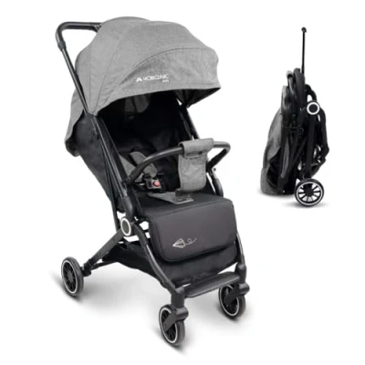 Abbildung von Mobiclinic® Kids, Kinderwagen, Ultra kompakt, Trip, 5 Punkt Gurt, Lenker, Korb, Europäische Marke, 0 36 Monate, voll verstellbar, Einzelgriff, klappbare Haube, feststellbare Bremsen, 360º Räder