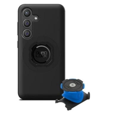 Abbildung von Quad Lock Vorbau/Lenker Handyhalterung Fahrrad Kit mit Samsung Galaxy S24 MAG Hülle