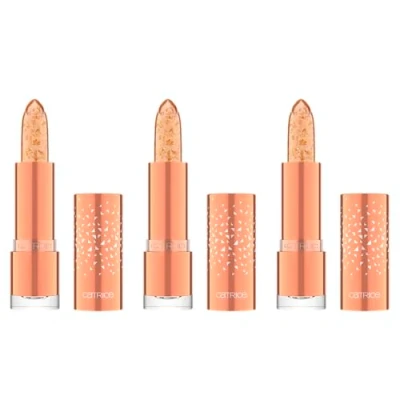 Abbildung von Catrice Glam In Gold Glow Lip Balm, Nr. 010, Transparent, feuchtigkeitsspendend, pflegend, farbanpassend, natürlich, vegan, ölfrei, ohne Parabene, Mikroplastikpartikel, 3er Pack (3x3.5g)