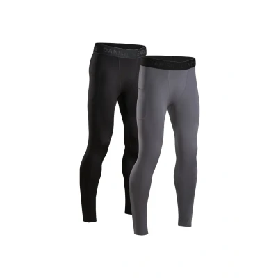 Abbildung von Danish Endurance Compression 2 PACK Unterhose lang, Herren, Größe: Large, Black/grey