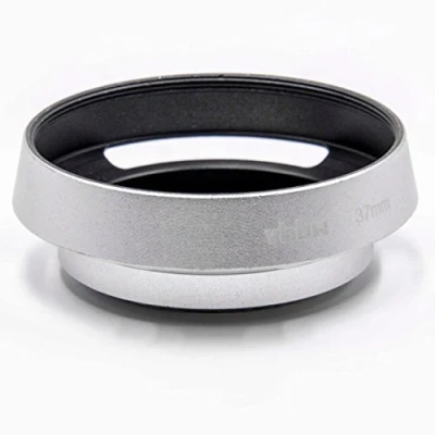Abbildung von vhbw Gegenlichtblende für 37mm Objektiv Streulichtblende, Silber, Metall, rund