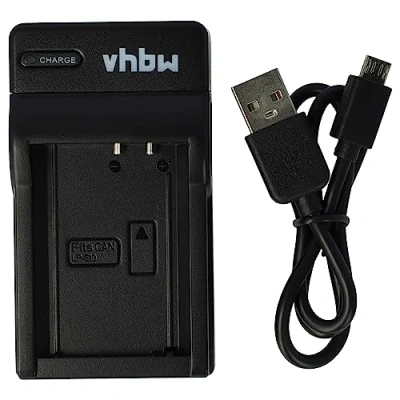 Abbildung von vhbw USB Akkuladegerät kompatibel mit Canon EOS 2000D, 4000D Digitalkamera, Camcorder, Action Cam Akku Ladeschale