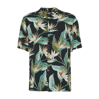 Abbildung von Urban Classics Blossoms Hemd, Herren, Größe: Medium, Black