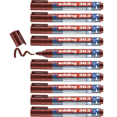 Abbildung von edding 363 Whiteboardmarker braun 10 Whiteboard Stifte Keilspitze 1 5 mm Boardmarker abwischbar für Whiteboard, Flipchart, Magnettafel, Pinnwand, Memoboard Sketchnotes