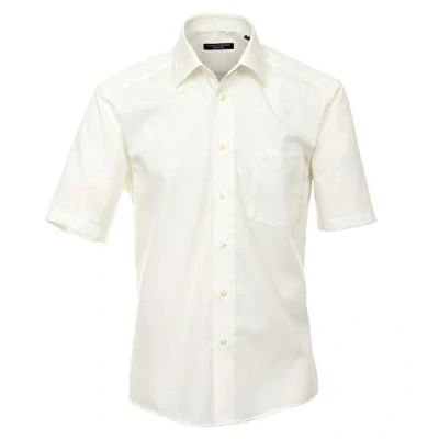 Abbildung von CASAMODA Comfort Fit Hemd Halbarm New Kent Kragen Popeline beige Gr. 43