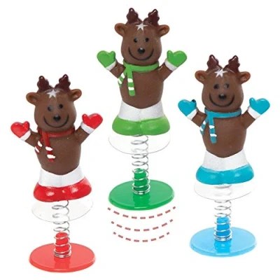 Abbildung von Baker Ross AX512 Rentier mit Hüpffunktion Bastelset für Kinder 6 Stück, Festliche Kreativsets und Bastelbedarf zum Basteln Dekorieren zur Weihnachtszeit