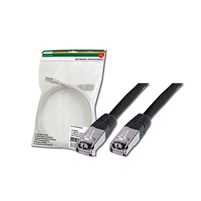 Abbildung von DIGITUS LAN Kabel Cat 5e 3m RJ45 Netzwerkkabel SF/UTP Geschirmt Kompatibel zu 6 &amp; 6A Schwarz