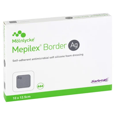 Abbildung von Mepilex Border Ag Schaumverb.10x12,5 cm 5 St