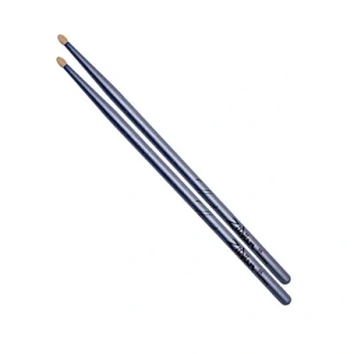 Abbildung von Zildjian 5A Hickory Drumsticks Holzspitze, Z5ACBU, blau