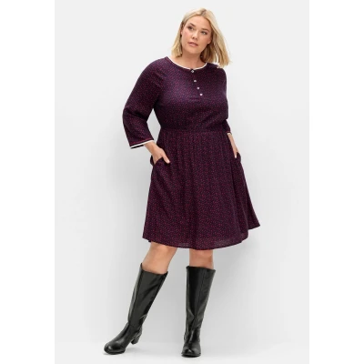 Abbildung von Sheego Freizeitkleid, Damen, Größe: 48, Nachtblau gemustert