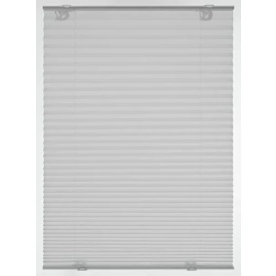 Abbildung von GARDINIA Solo Plissee ohne Bohren, Mit Saugnäpfen, Blickdichtes Falt Rollo, Inkl. aller Montage Teile, 2 Bedienschienen aus Aluminium, Grau, 80 x 130 cm